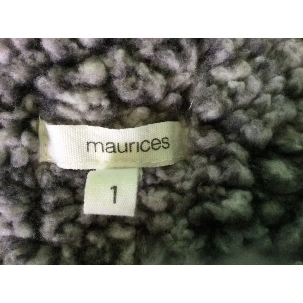 maurices plus‎ size 1 Womens Sherpa Lined Reversible Vest Black/white Plaid